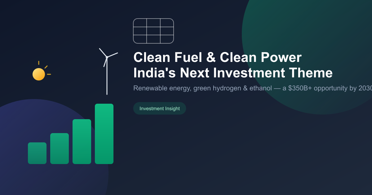Why Clean Fuel and Clean Power Are Becoming India's Next Big Investment Theme